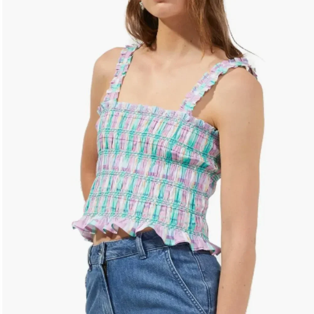 French Connection Multicolor Ruffle Tank Top - Picture 1 of 4